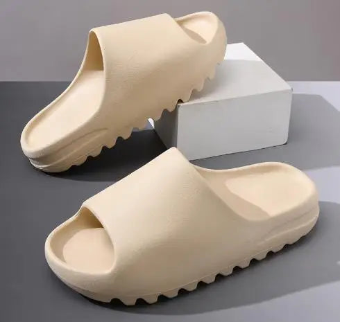 Light Green EVA Cloud Slides Non-Slip Open Toe Unisex Shower Slippers Lightweight Indoor
