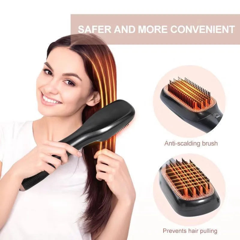 Professional Ionic Hot Air Brush 2-in-1 Hair Dryer Straightener Styler for Middle East