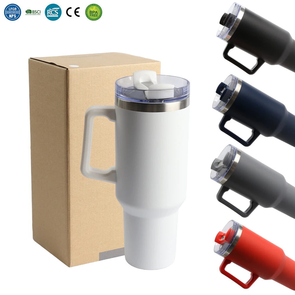 BPA Free Eco Friendly Double Walled Insulated Coffee Tea Drinking Morning Routine 40 Oz