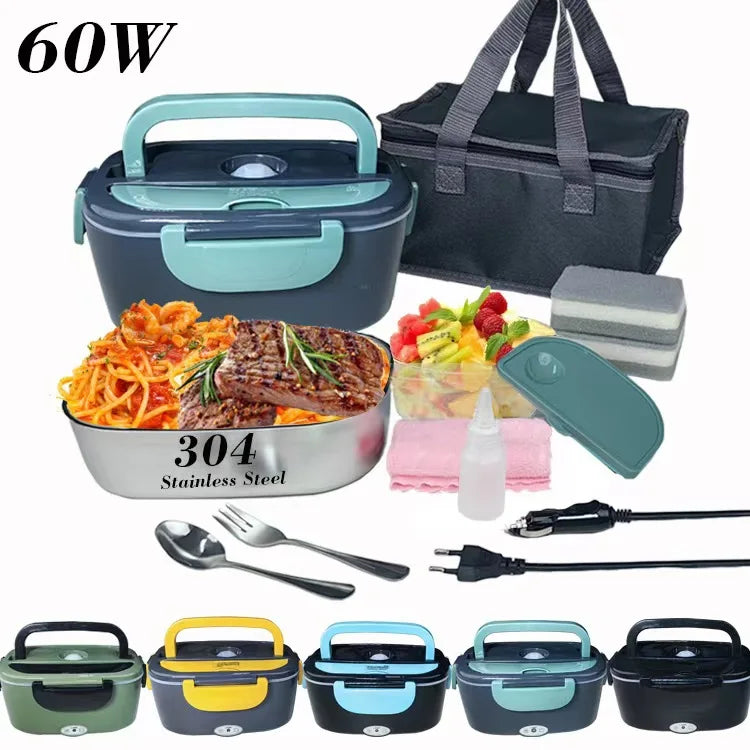 Electric Lunch Box Food Warmer Portable Food Heater for Car & Home Leak Proof Stainless