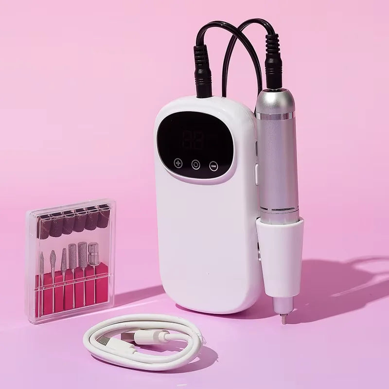 Portable Professional Nail Drill Machine Brushless Motor USB Rechargeable Multifunctional