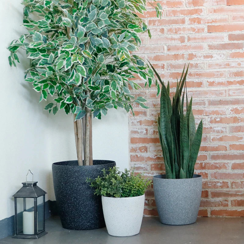 Kailai Pp Recycled Plastic Stone Effect Large Garden Plant Decorative Pots Self Watering
