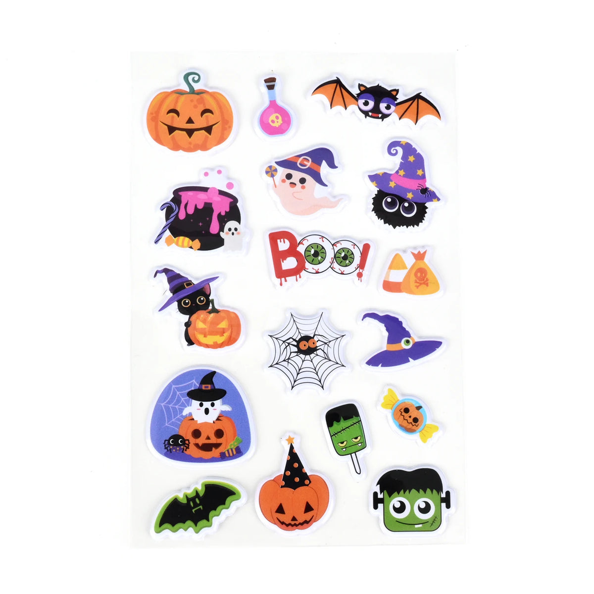 12 Pieces Per Pack Chinese Style Sticker Halloween UV Printed PVC Cartoon Home Decoration (Pack of 2)