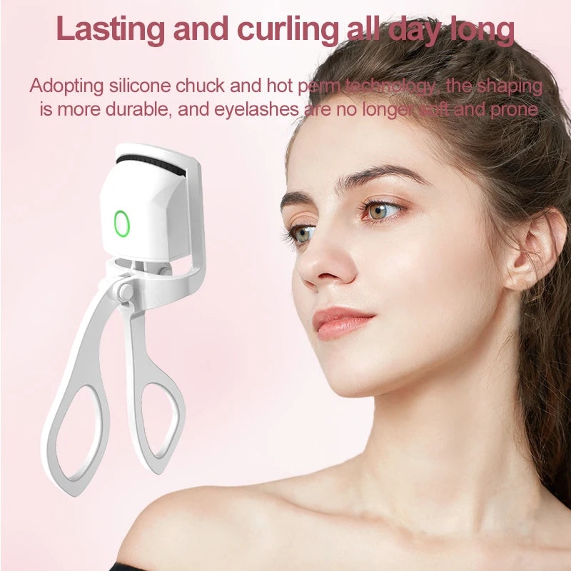 Electric Eyelash Curler Fast Heating Eyelash Curler Silicone Long-Acting Natural Eye