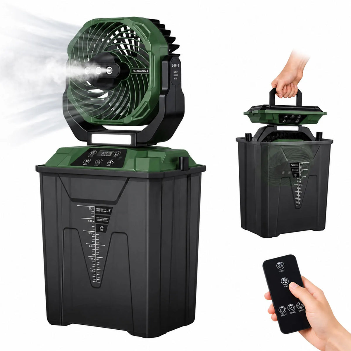 Outdoor Camping Fan Electric Long Battery Life Rechargeable Oscillating Silent 20000mAh