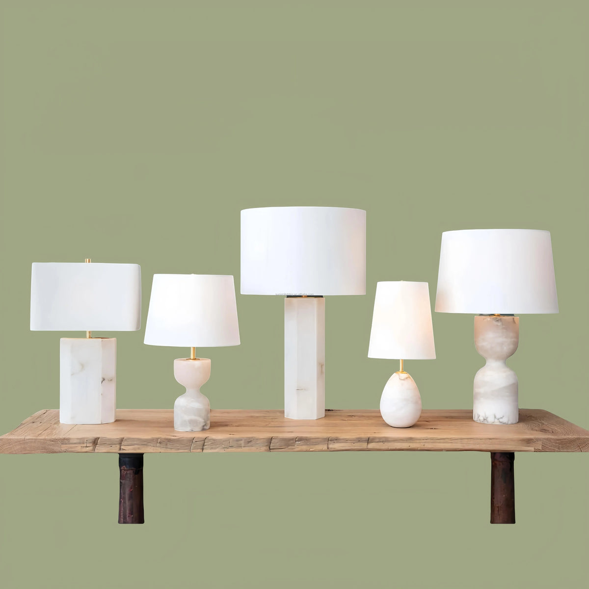 Modern Alabaster Mushroom Table Lamp with Dimming, 110-240V Bedside Light
