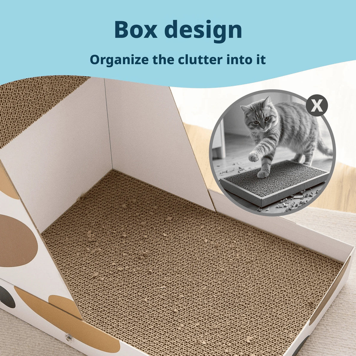 Interactive L-Shaped Cat Scratcher Protector and Bed Scratch Board Cat Toy with 4 Levels