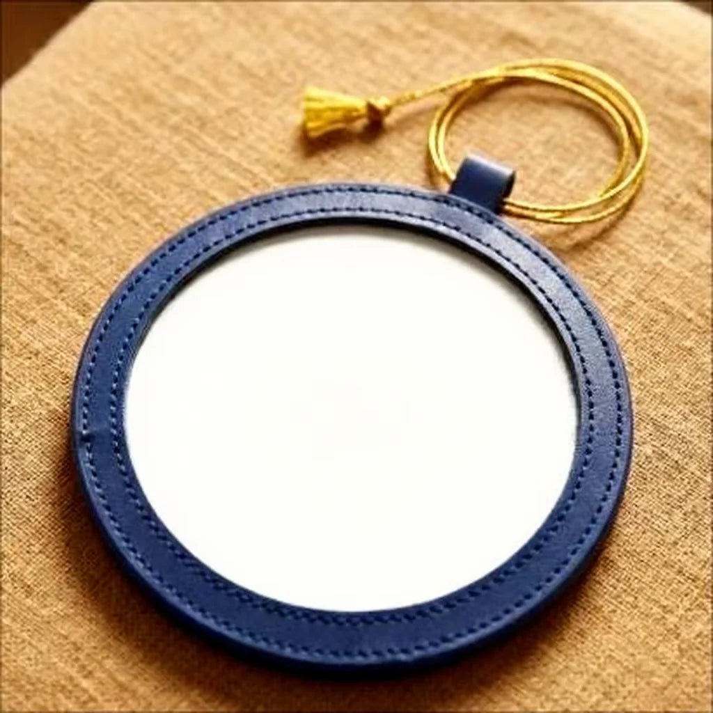 Self-Finishing Round PU Leather Ornament Needlepoint Gift Round Ornament for Your (Pack of 2)