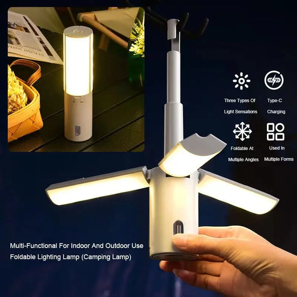 USB Rechargeable Lithium Battery Foldable Camping Lantern LED Tent Light IP55 Waterproof
