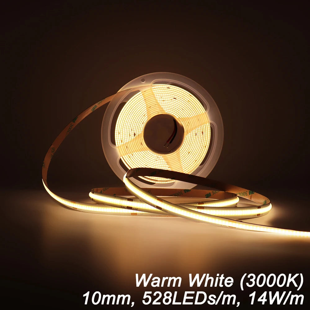 Waterproof Flexible RGBW 24V 3mm Copper LED COB Strip Light with Remote Control and Wi-Fi