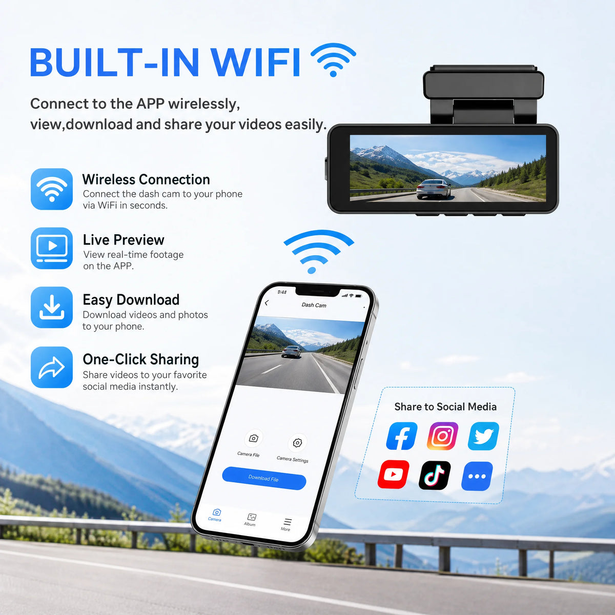 Dual Lens Wifi Gps Dash Camera Front and Rear Car Black Box Dual 4k Dashcam Car Dvr Car