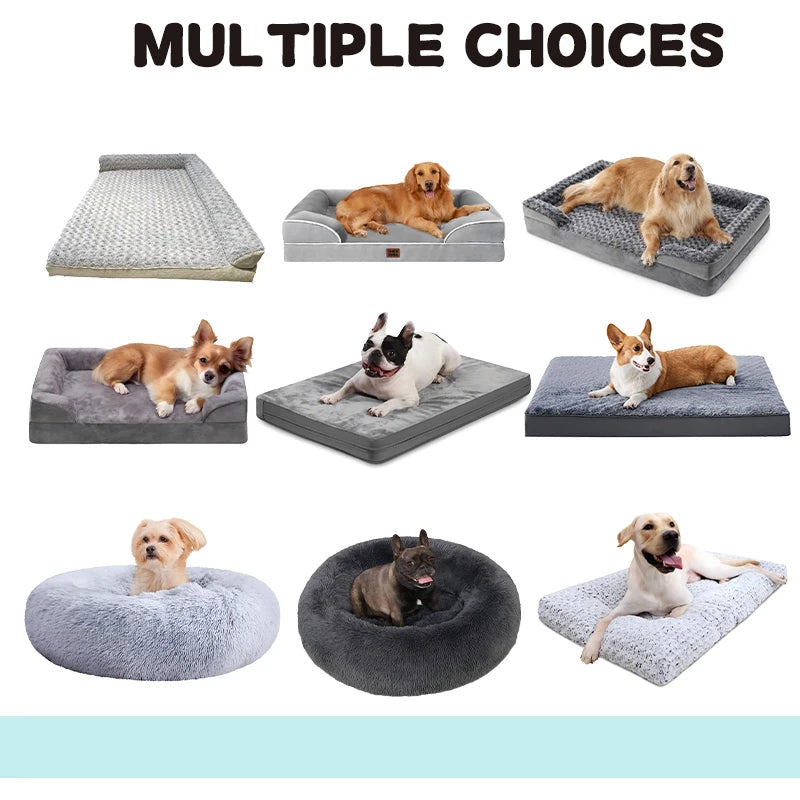 Professional Pets Bed Washable Soft Round Dark Grey Plush Calming Donut Dog Bed Cuddler