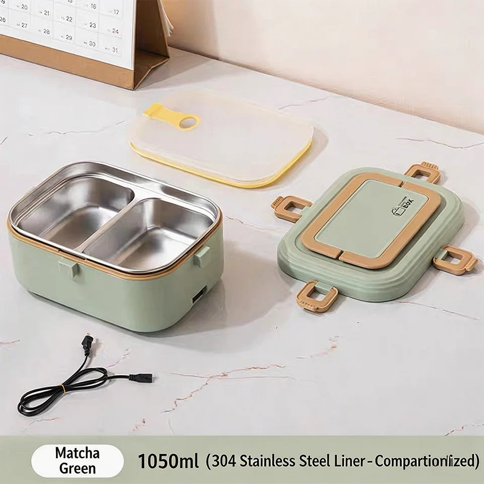 Electric Heating Lunch Box, No Water Needed 304 Stainless Steel Food Warmer,