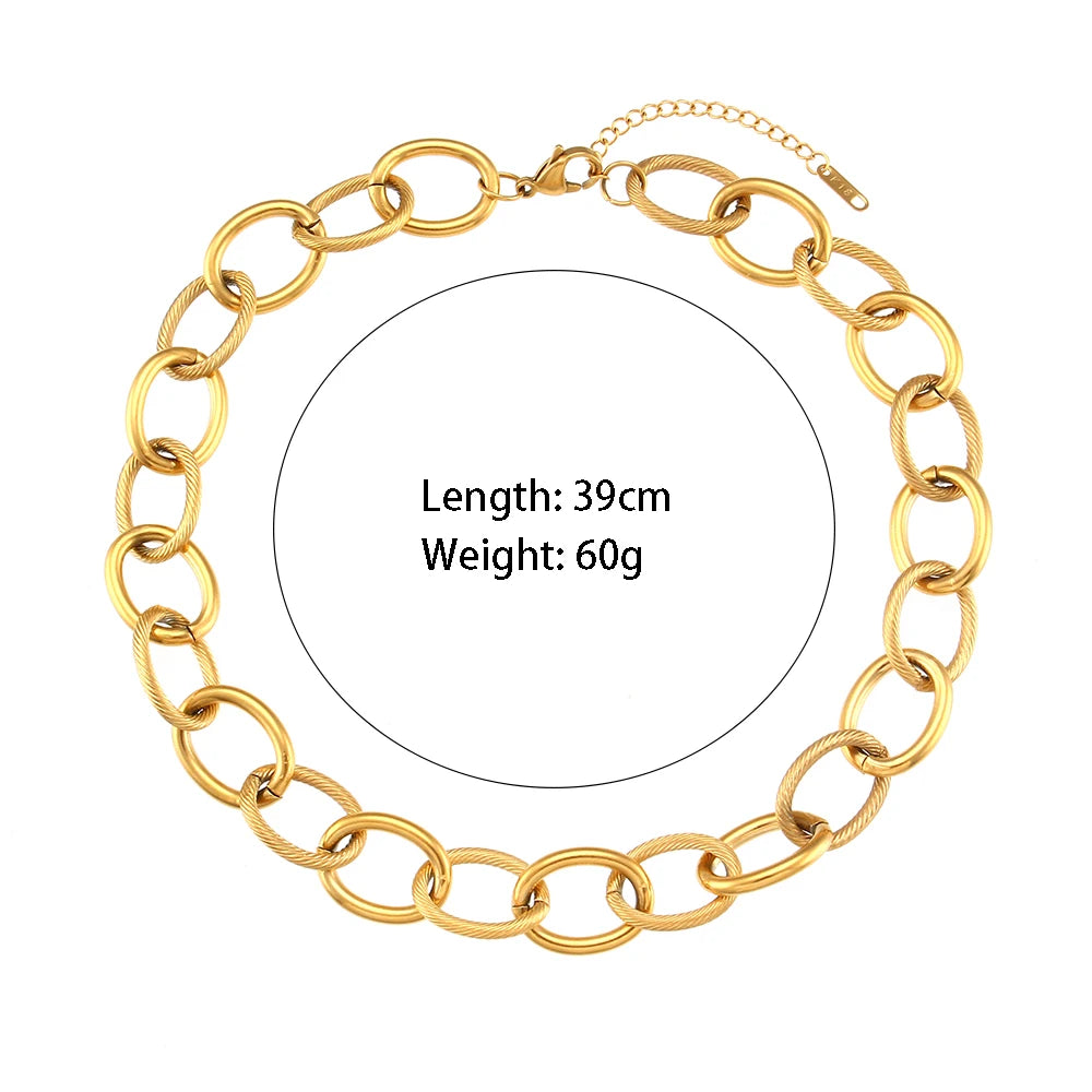 Tarnish Free 18K Gold PVD Plated Jewelry Stainless Steel Herryingbone Chain Necklace