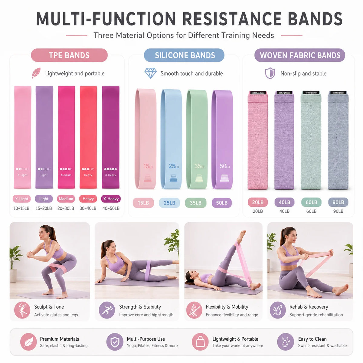 Custom Silicone Pilates Set With Non Slip Yoga Mat Soft Dumbbells Flexible Power Ring