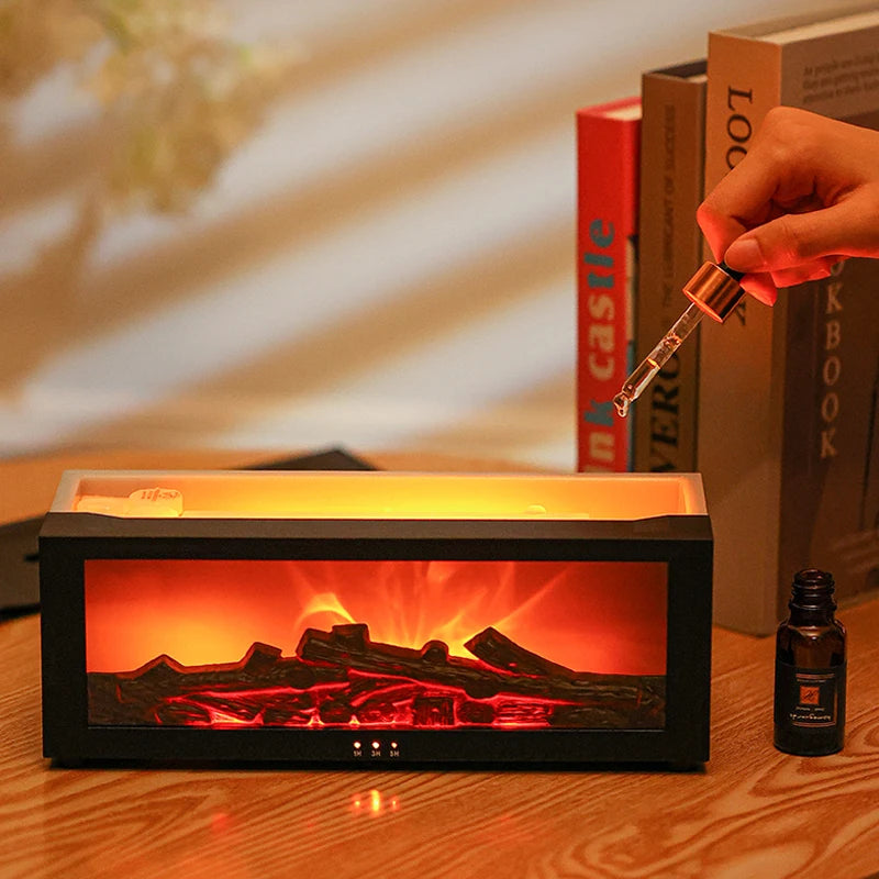 New Fireplace Aroma Diffuser Seven Color Timing Remote Control Simulation 3D Flame