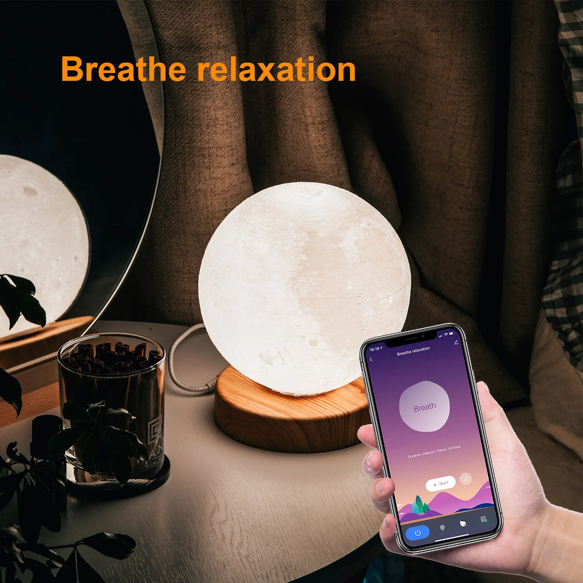 New Releasing Modern SAD Lamp 24W 10000 Lux 3D Moon Light Desk Lamp with USB Charging