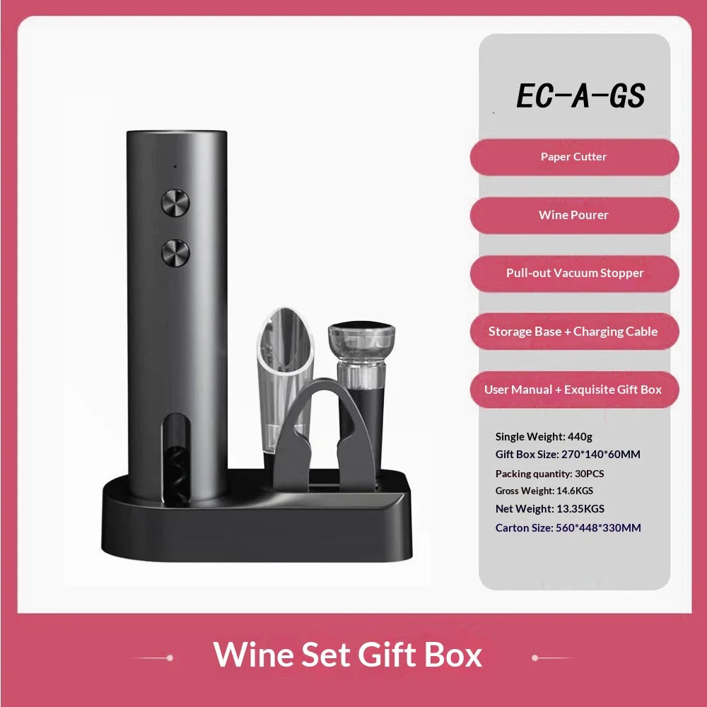 Electric Wine Bottle Opener with High-End Base Set Fully Automatic Screwdriver Wine