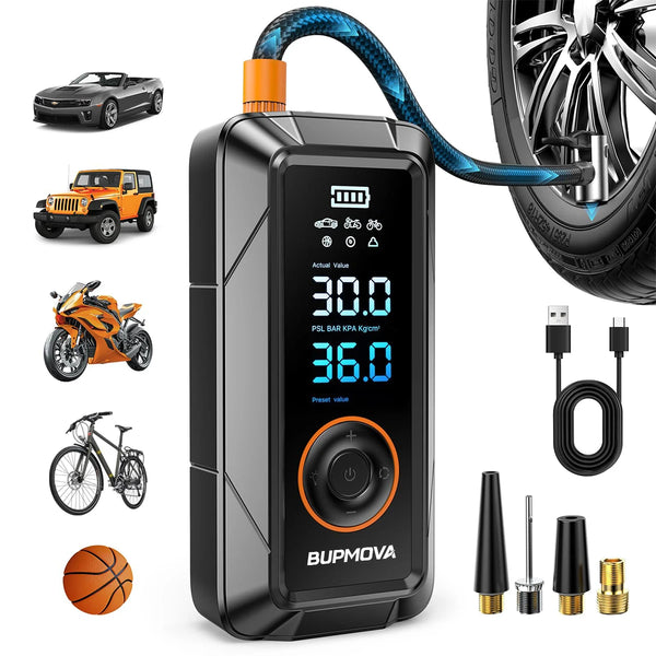 New Portable Car Tyre Inflator for Car Bike & Motorcycle Tires Easy with Pressure Monitor