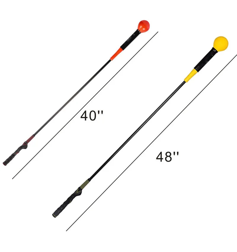 Weighted Silicone Head Golf Swing Training Rod, 40in/48in Eco-Friendly Rubber Shaft