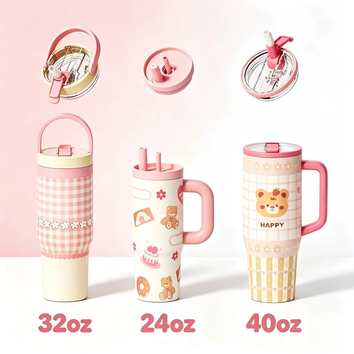Hot and Cold 40oz 32oz 24oz Stainless Steel Vacuum Insulated Traveling Tumblers