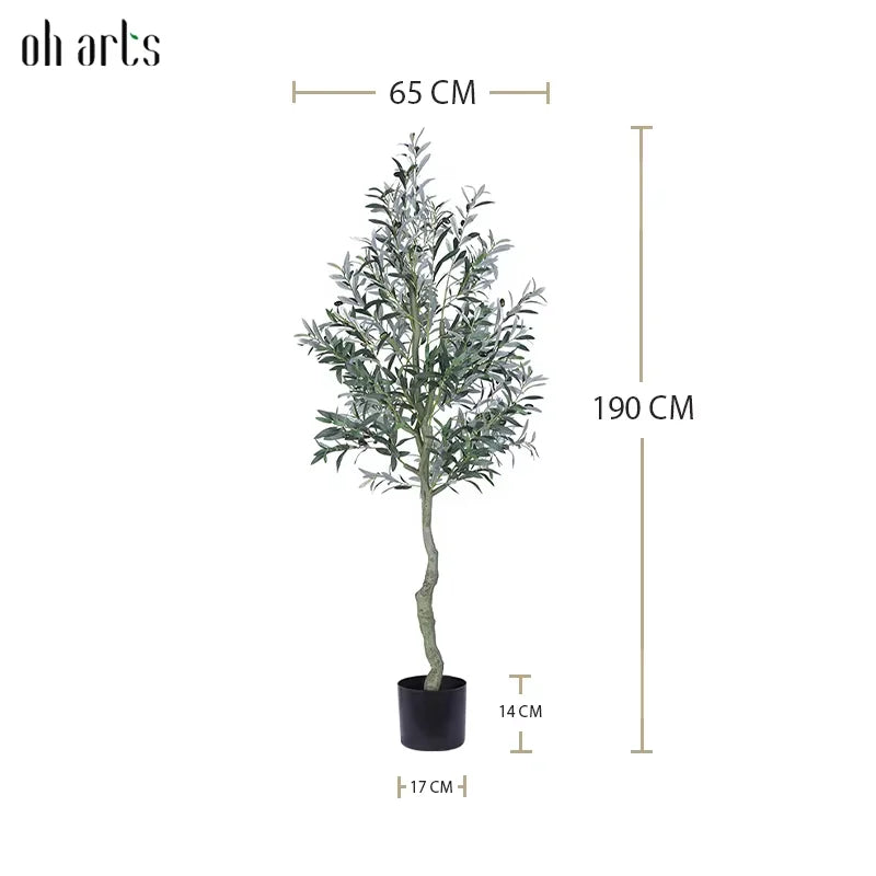Oh Arts Multi-Sized Artificial Olive Tree UV Resistant Silk Leaves Faux Olive Plant