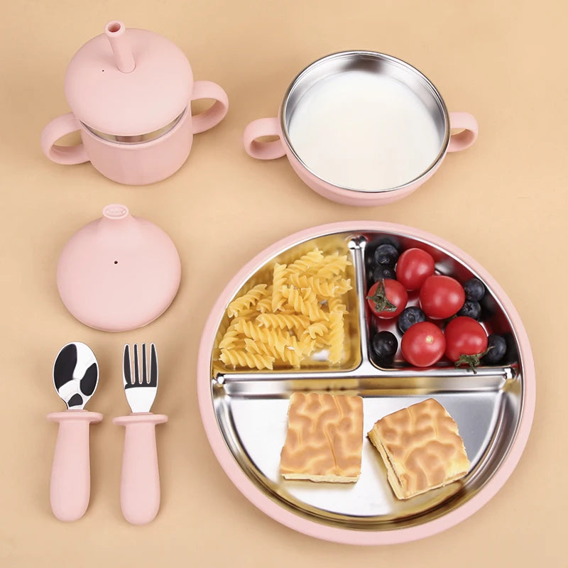 Food Grade Supplies Silicone Bib Spoon Bowl Kids Dining Baby Accessories Feeding