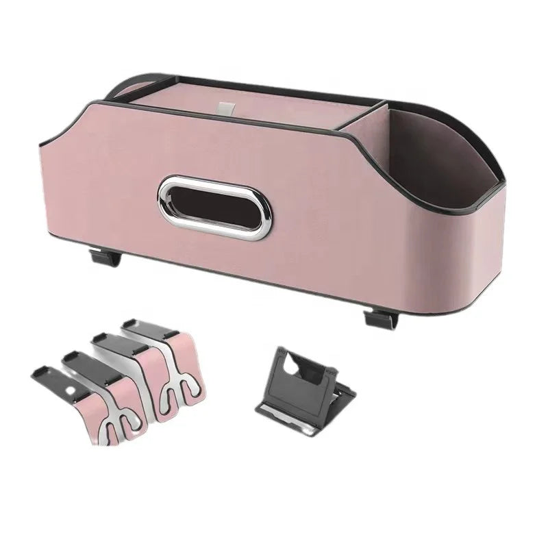 Luxury Car Back Seat Organizer Backseat Car Tissue Box Holder Cup Bottle Holder Auto Car