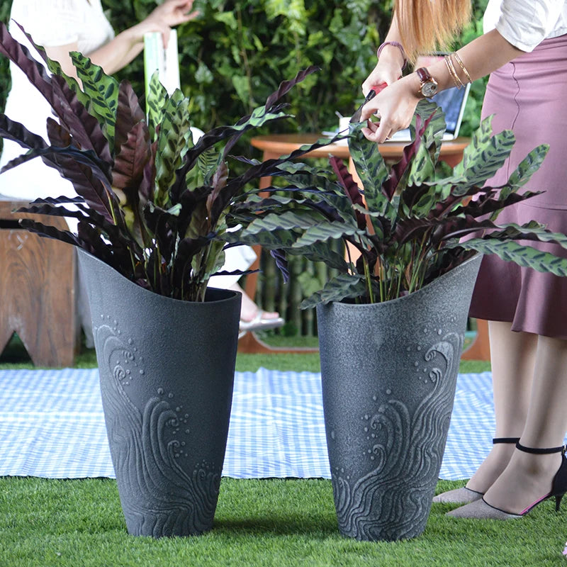 Hot Plastic Garden Self Watering Wall Hanging Vertical Planter Flower Pot
