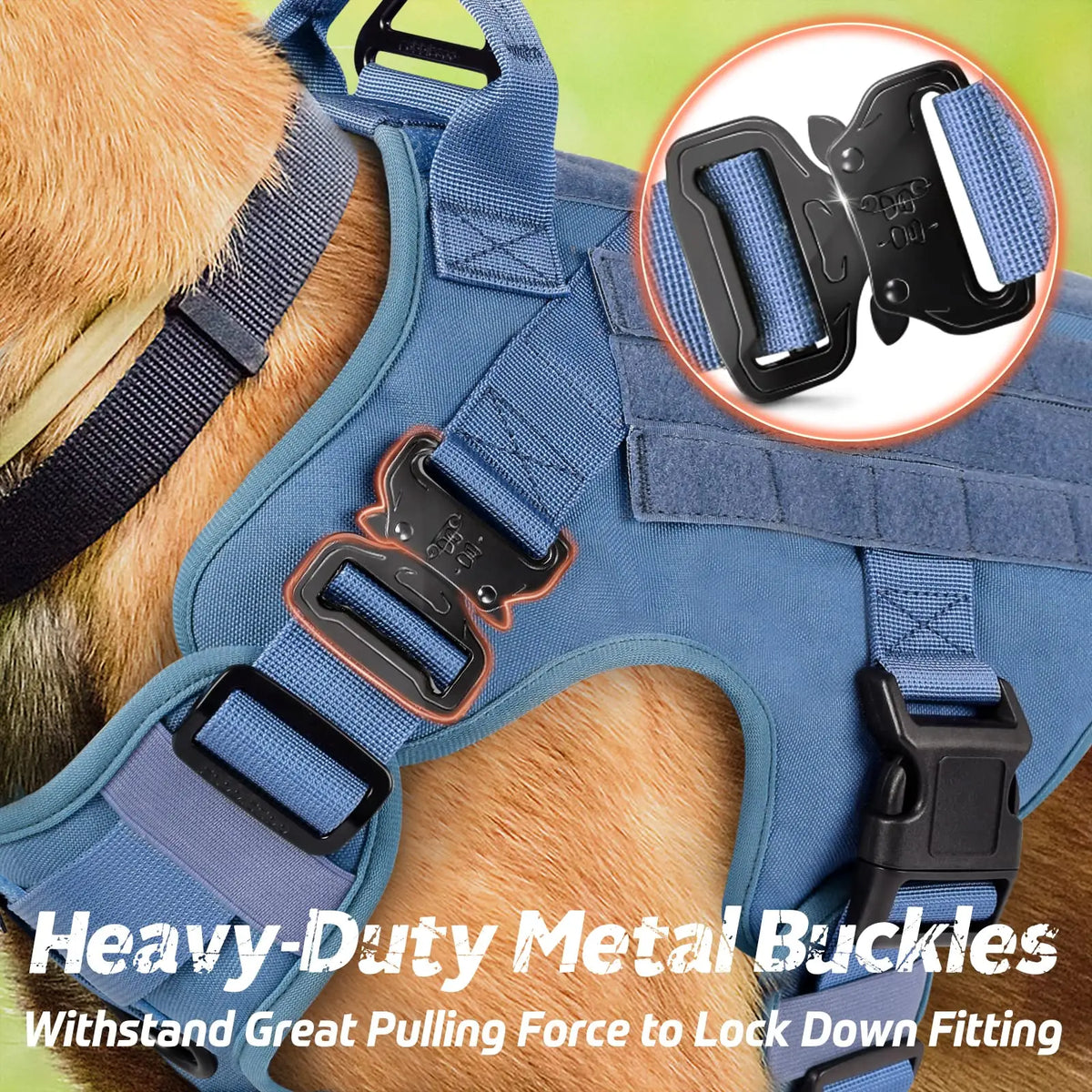 Large Size No-Pull Service Adjustable Dog Vest Harness for Training Hunting