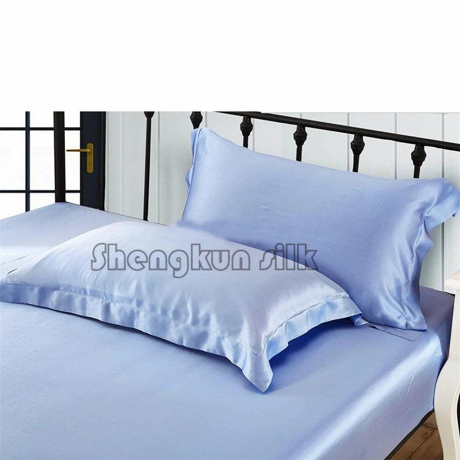 Luxury Geometric Plant Pattern Super Soft 100% Silk Satin Pillowcase for Home & Hotel Use