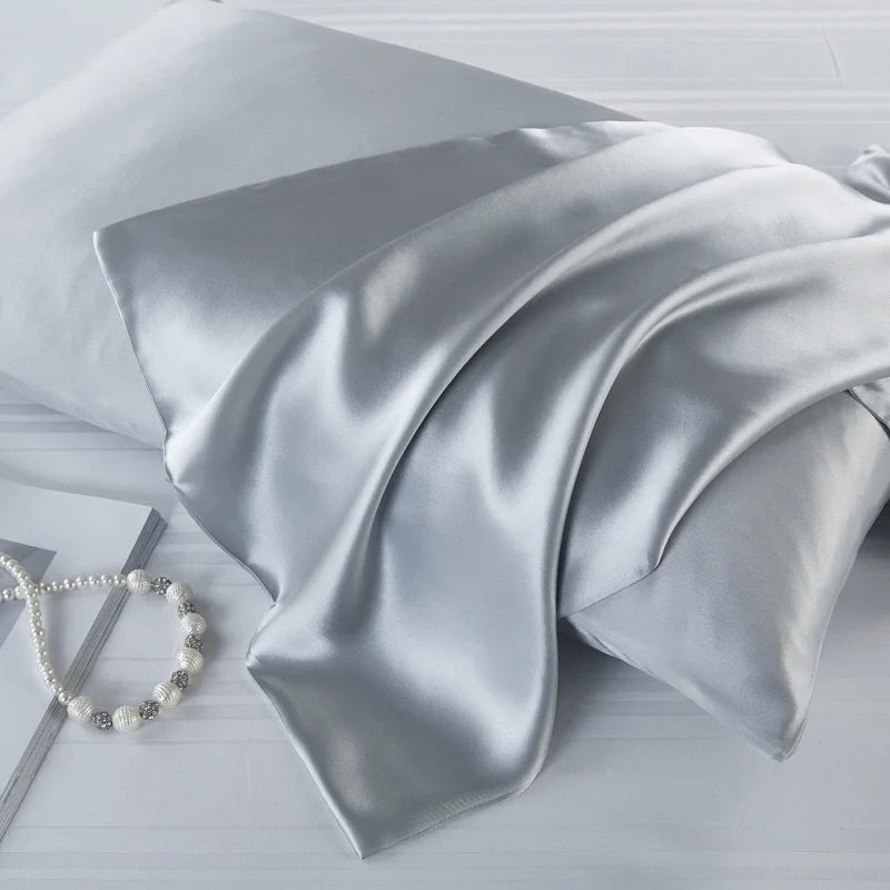 100% Mulberry Silk Woven Luxury Modern Rectangle Pillow Case Soft Silk Satin Fabric