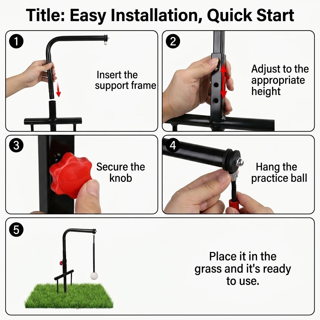 Golf Swing Trainer Rotating Iron Frame for Driving Range and Retail