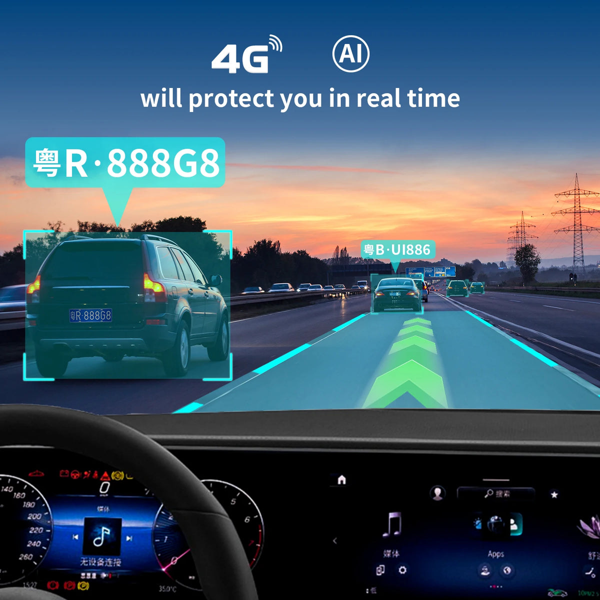 Car Camera Dual Lens Front 2K Rear 1080P Parking Mode Loop Recording T2 Mini Ultra HD 4G
