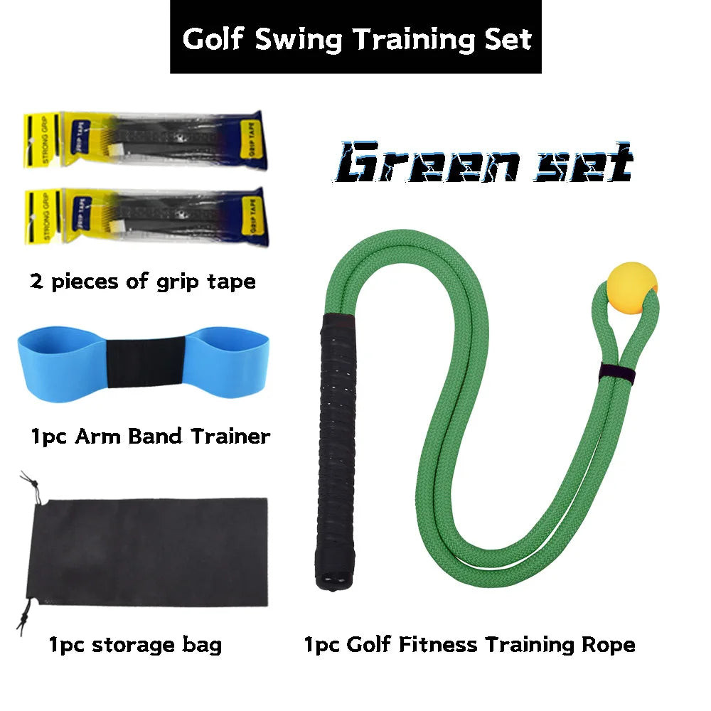 Golf Swing Rope Training Aid Fitness Equipment Trainer With Eva Ball for Practice Posture