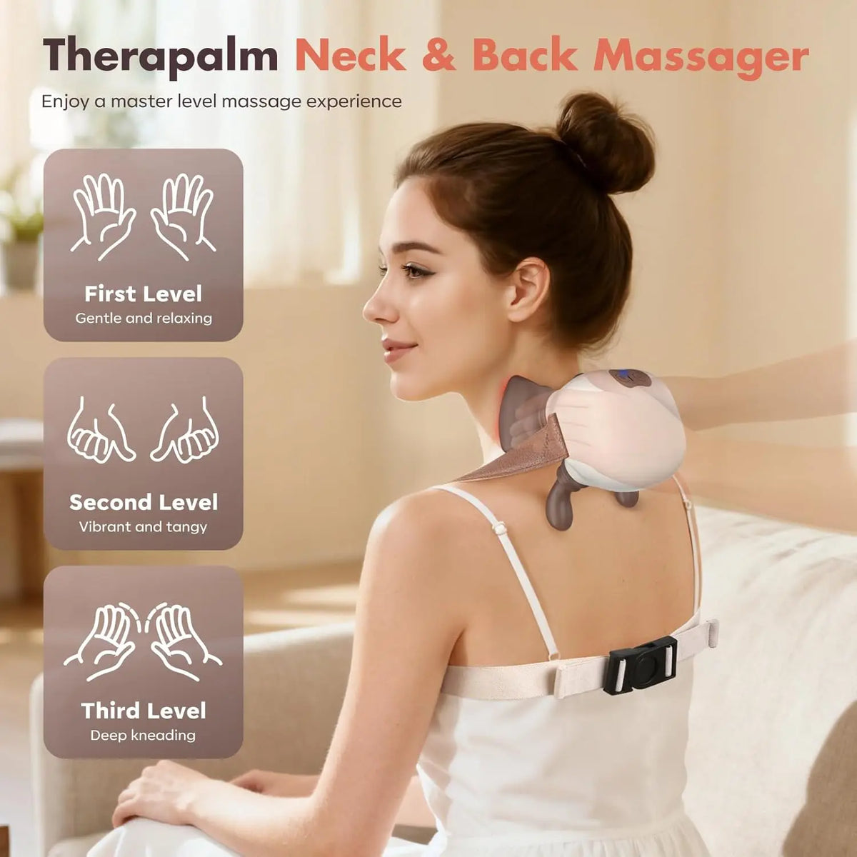 Low Price Patent Wireless 4D Shiatsu Neck Massager Heating Deep Tissue Pain Relief
