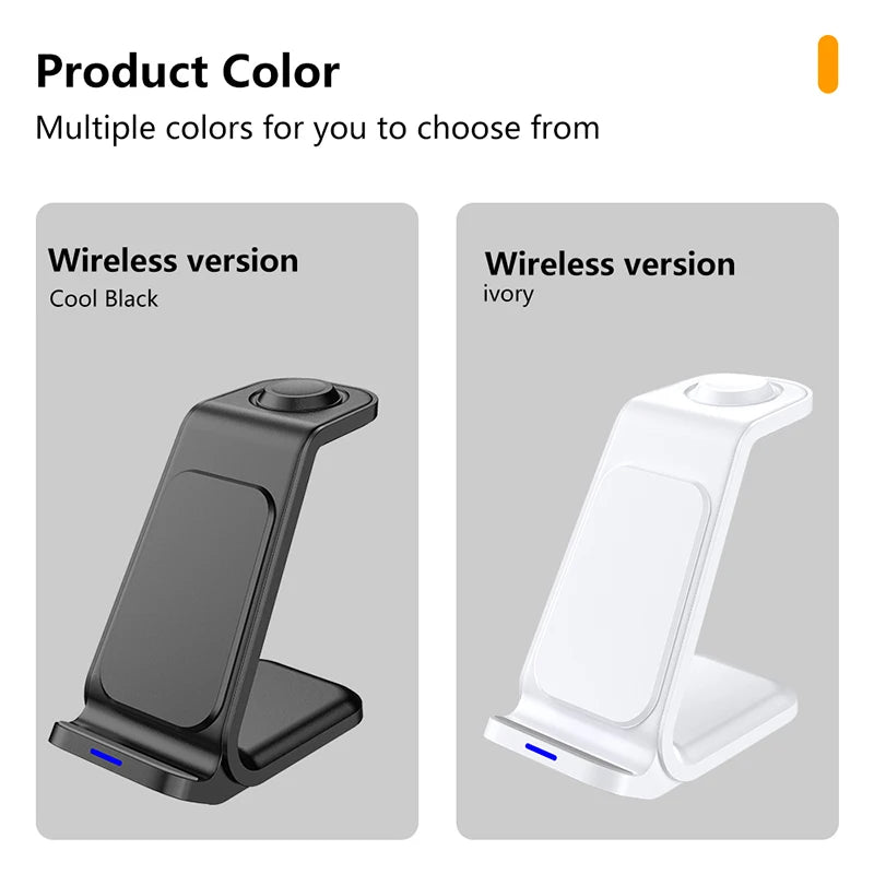 3 in 1 Wireless Charger Desktop Phone Magnetic Holder Desktop Convenient Charging Station