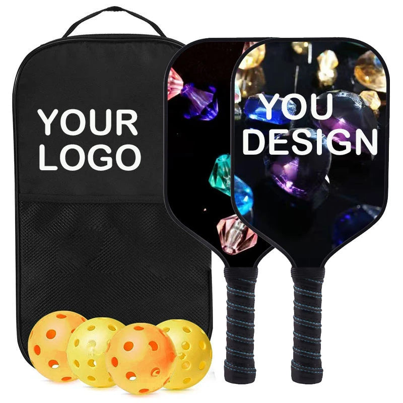 Customized Professional Carbon Fiber Fiberglass Pickleball Paddle Set