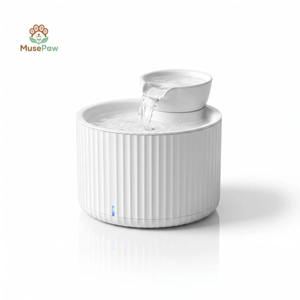 MusePaw Cat Water Fountain 2.5L Waterfall Automatic Pet Water Dispenser with LED