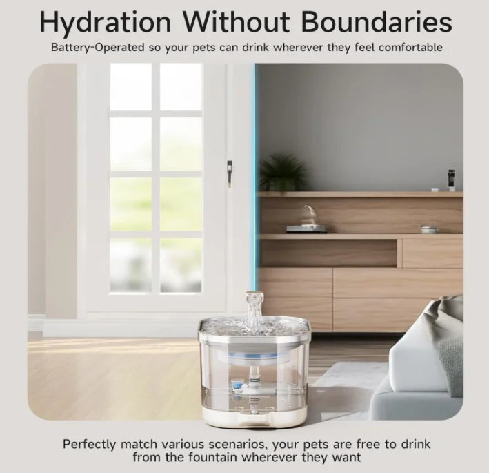 New Stainless Steel Cat Water Fountain Automatic 5000mAh Wireless Cat Fountain Automatic