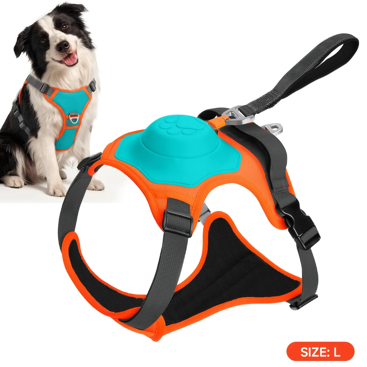 No Pull Integrated Pet Harness & Retractable Leash Set, Vest Style Dog Harness for Small