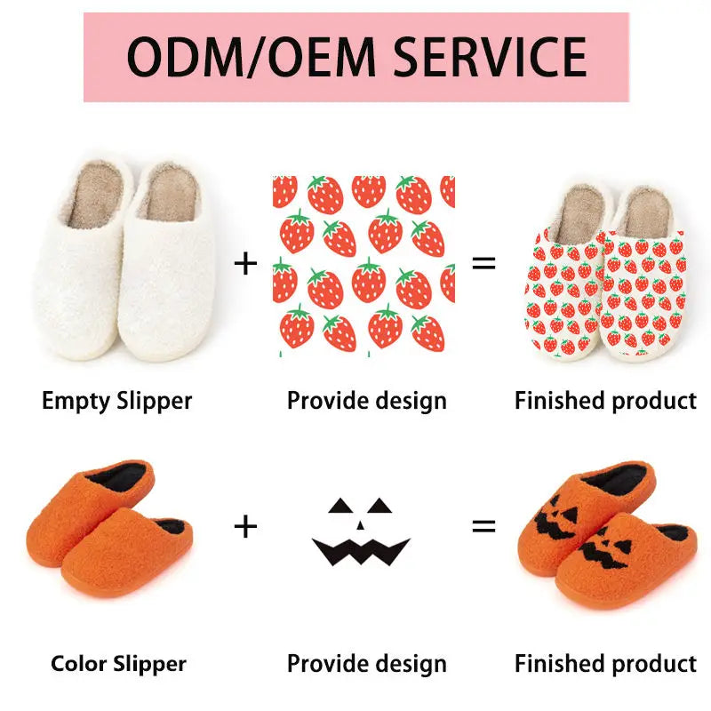 Custom Design House Indoor Warm Comfortable Cute Female Slippers Fur Bedroom Cloud Slides