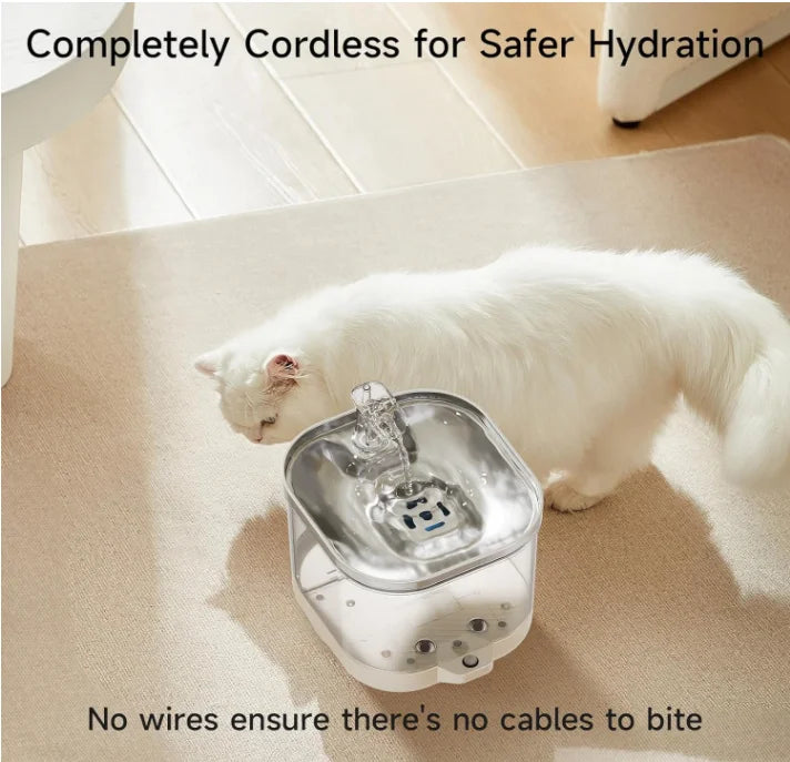 New Stainless Steel Cat Water Fountain Automatic 5000mAh Wireless Cat Fountain Automatic