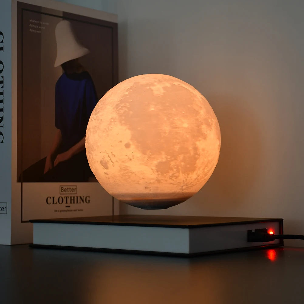 3 Colors Floating Moon Lamp 3D LED Magnetic Floating Lamp Levitating Moon Light