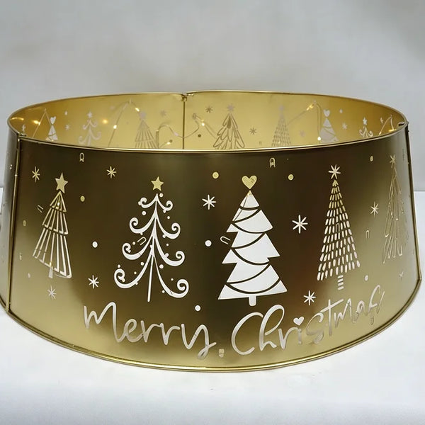 Gold Metal Christmas Tree Collar for Covering the Tree Stand