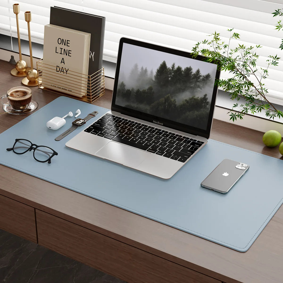 Extra-Large Rectangle Stitched Leather Waterproof Gaming Mouse Pad for Laptop and Office