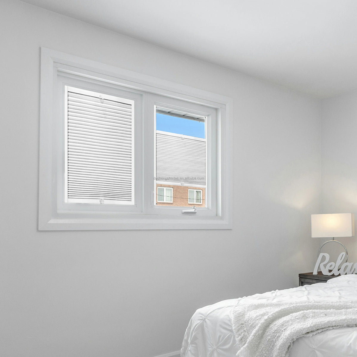 Customized No Drill Self-Adhesive Pleated Blinds Blackout Strip Full Shading Honeycomb