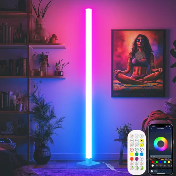 RGB Remote & Smart App Controlled Dimmable ABS Home Decor Floor Corner Lamp for Gaming