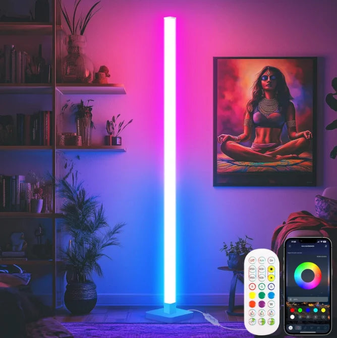 RGB Remote & Smart App Controlled Dimmable ABS Home Decor Floor Corner Lamp for Gaming