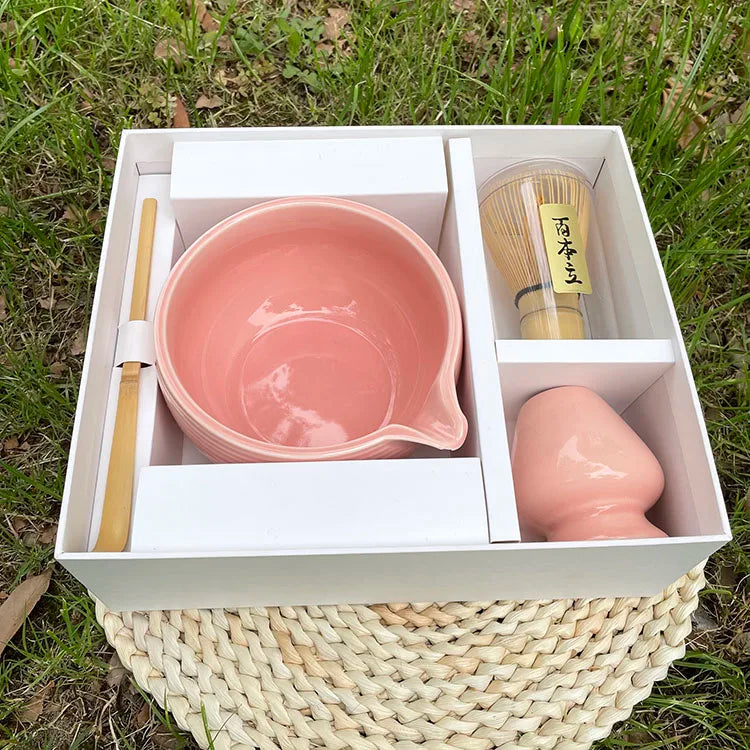 Custom Premium Japanese Traditional Professional Bamboo Matcha Whisk Tea Set Ceremonial